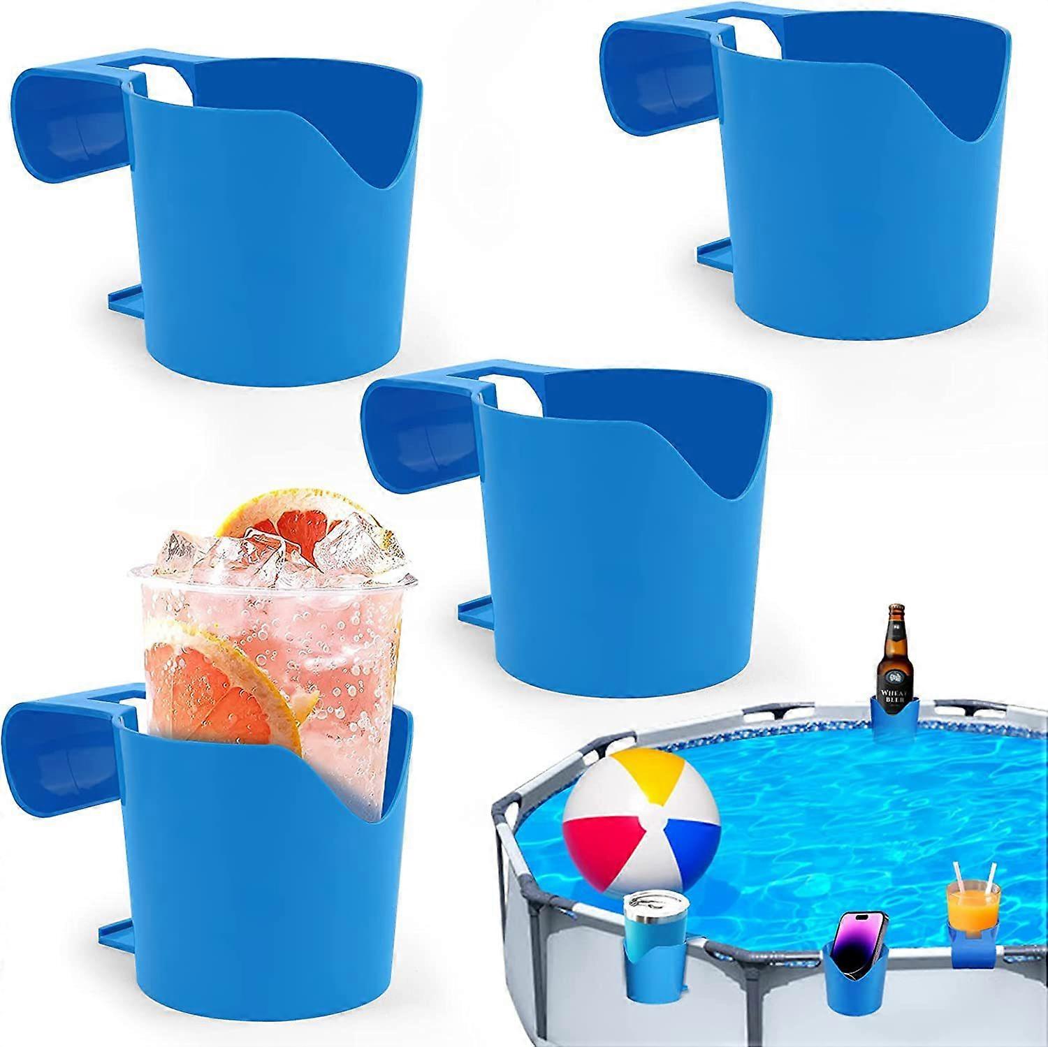 4 Piece Glass Base Set Pool Cup Holder Mug Cup Holder