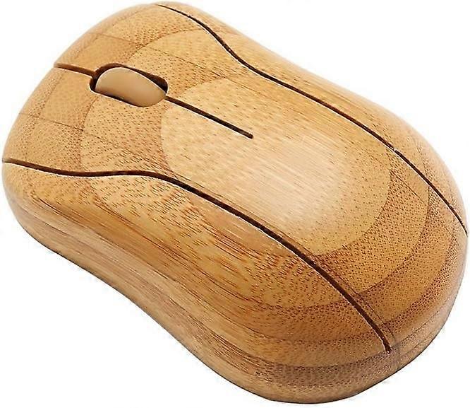 wireless optical bamboo mouse with USB receiver, suitable for laptops, computers