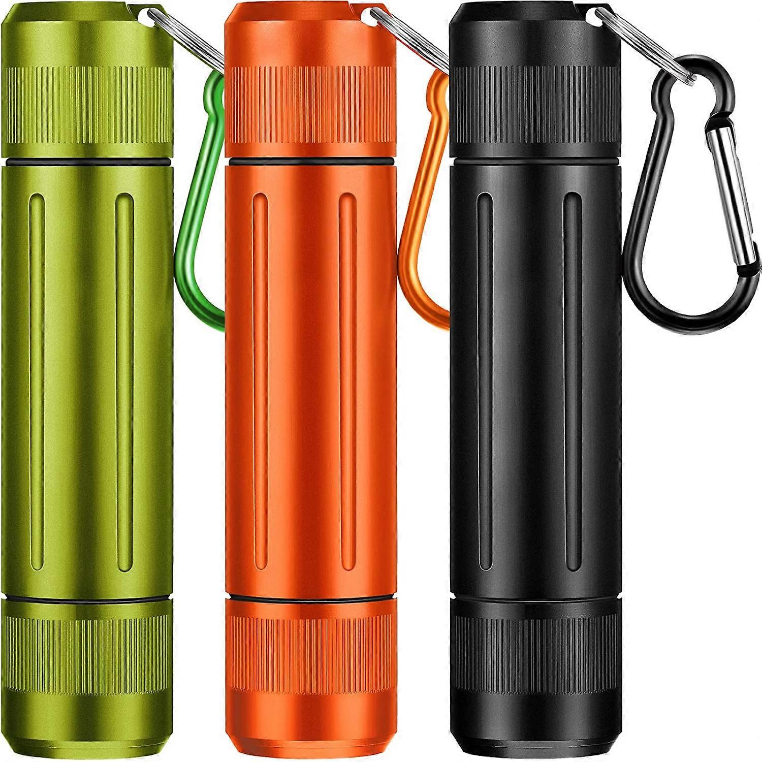 3 Pieces Metal Pill Container Portable Pill Container Bottles Aluminum Alloy Pill Case Waterproof Pill Jar Travel Pill Container with Key Chain forOut