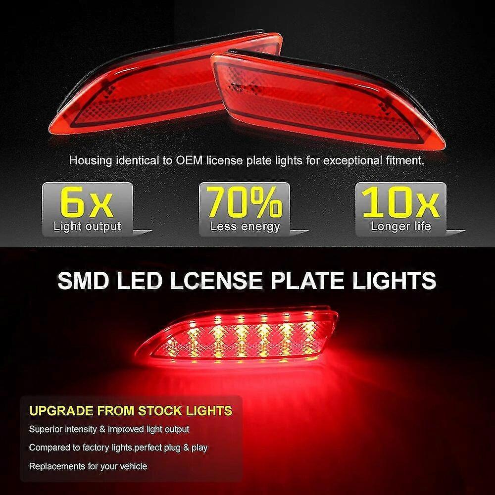 MZORANGE Rear Bumper LED Reflector Tail Light For Toyota Corolla & Lexus CT200H (2011-2013) – Red Lens, Black Housing