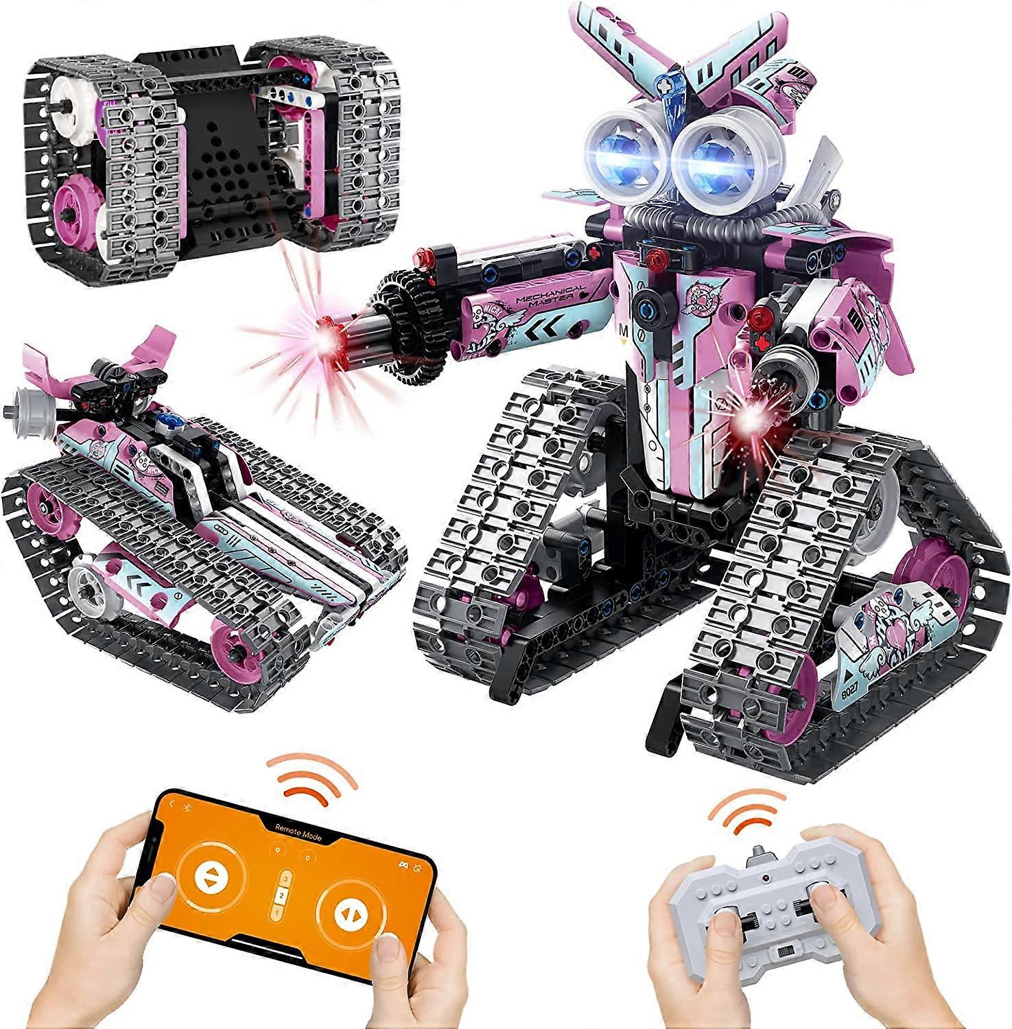 KATEA Remote Control Robot Building Kits, Remote & APP Controlled 3-in-1 RC Robot/Tracked Car/Tank for Boys Girls Ages 6 7 8 9 10+ Year Old,408 PCS Ed