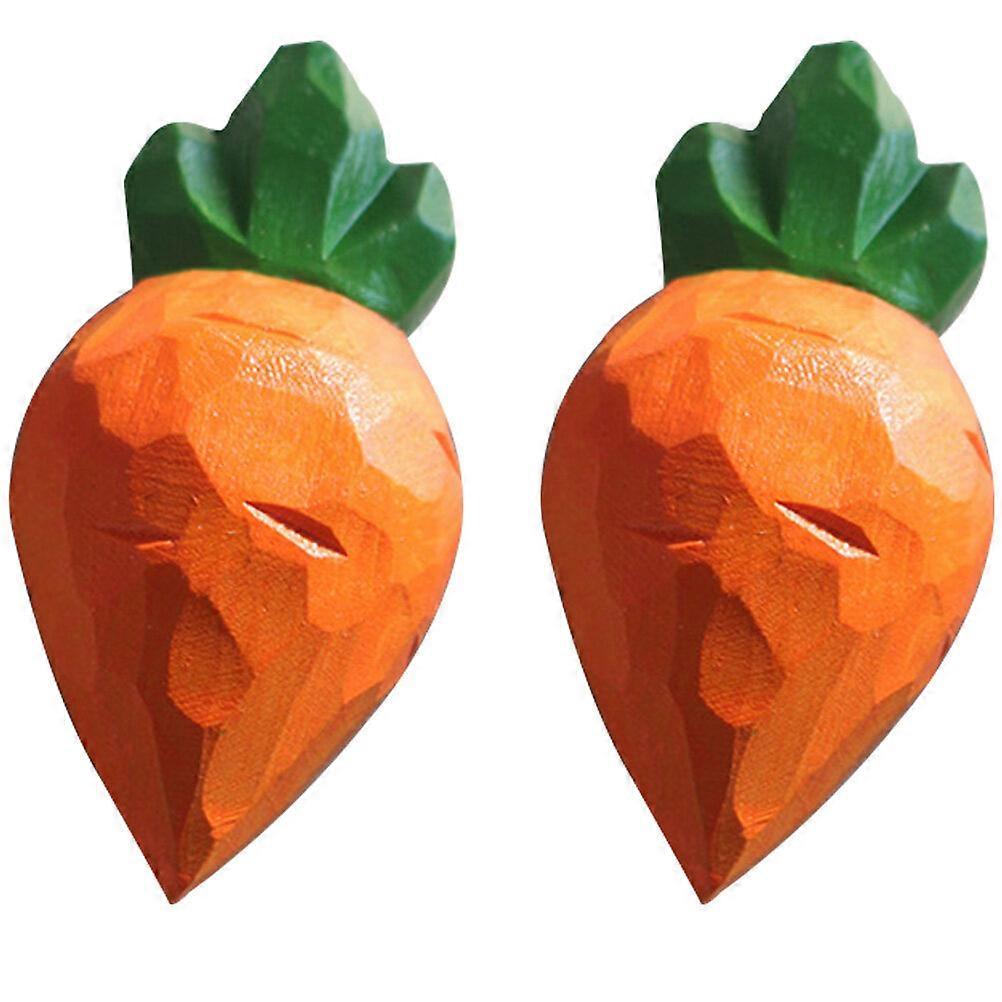 2 st trämorotstaty morotsfigur mini trä påskmorotsprydnad