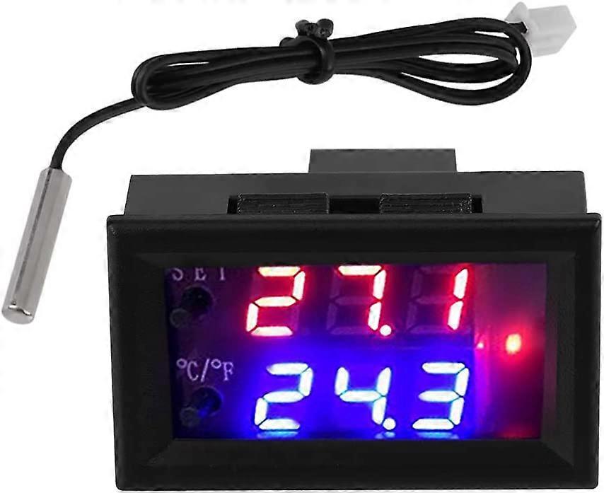 DC 12V digital thermostat with sensor, temperature measurement range: - 50  ~ 110