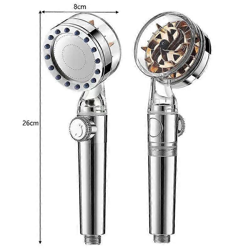 New Turbo Propeller Water Saving Shower Head and Holder High Preassure Showerhead Rainfall with Fan Bathroom Accessories