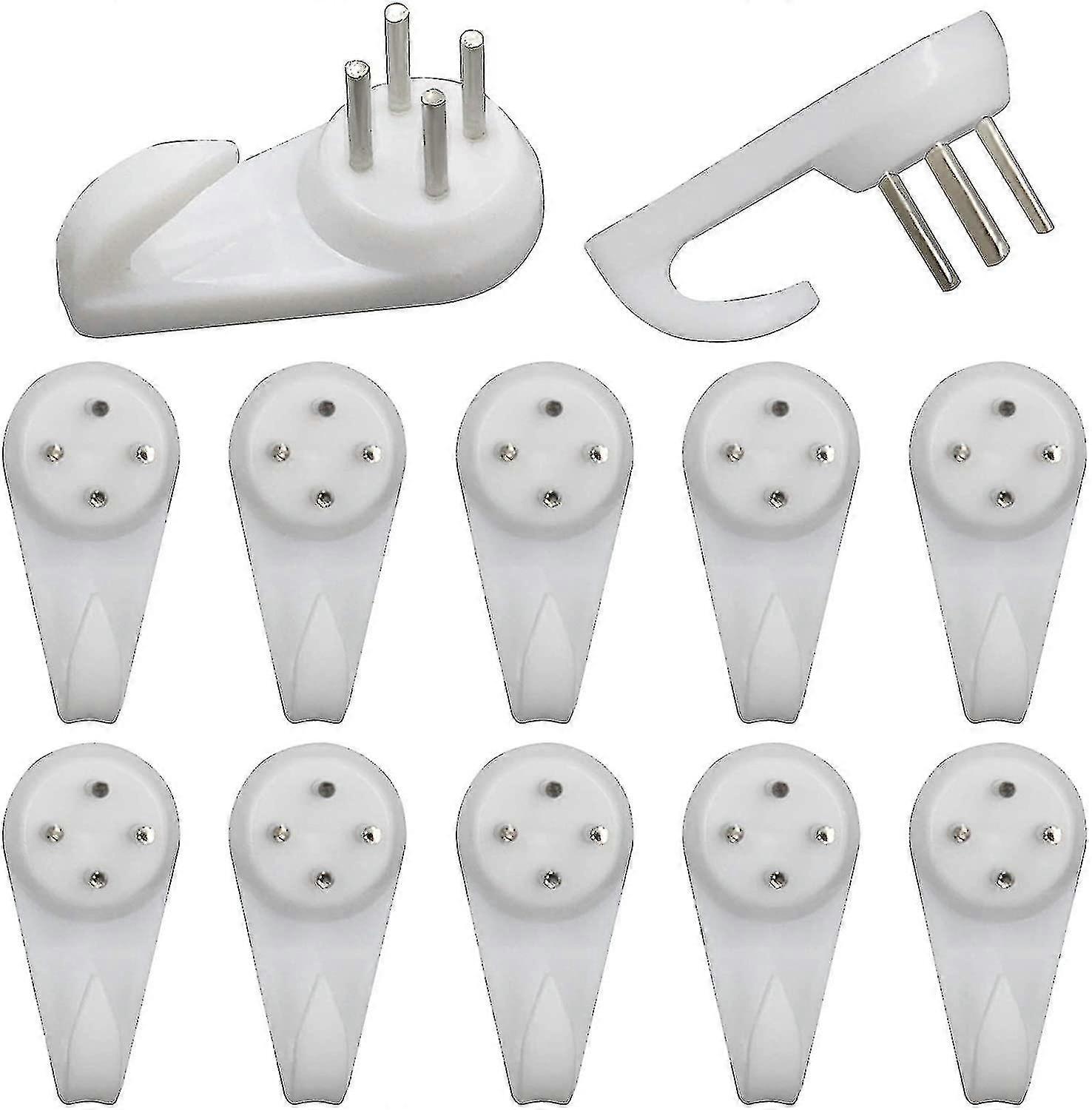 Brillvang Upgrade Non-Trace Hooks, 10-Pack Nail-in Heavy Duty Hangers Transparent Invisible Surround Steel Pins Multipurpose Hanging Hook For Picture Frame Keys Coat