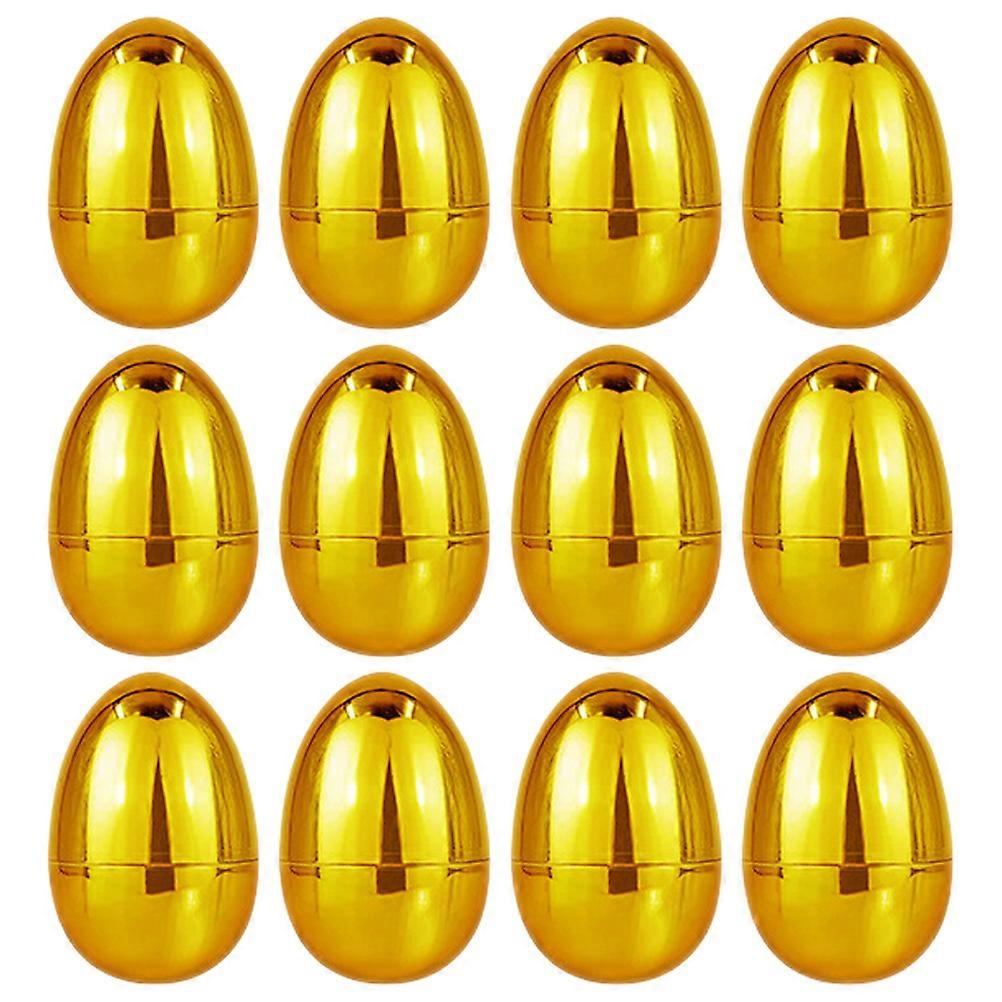 12Pcs Plastic Easter Eggs Empty Fillable DIY Easter Eggs for Easter Basket Stuffer Filler
