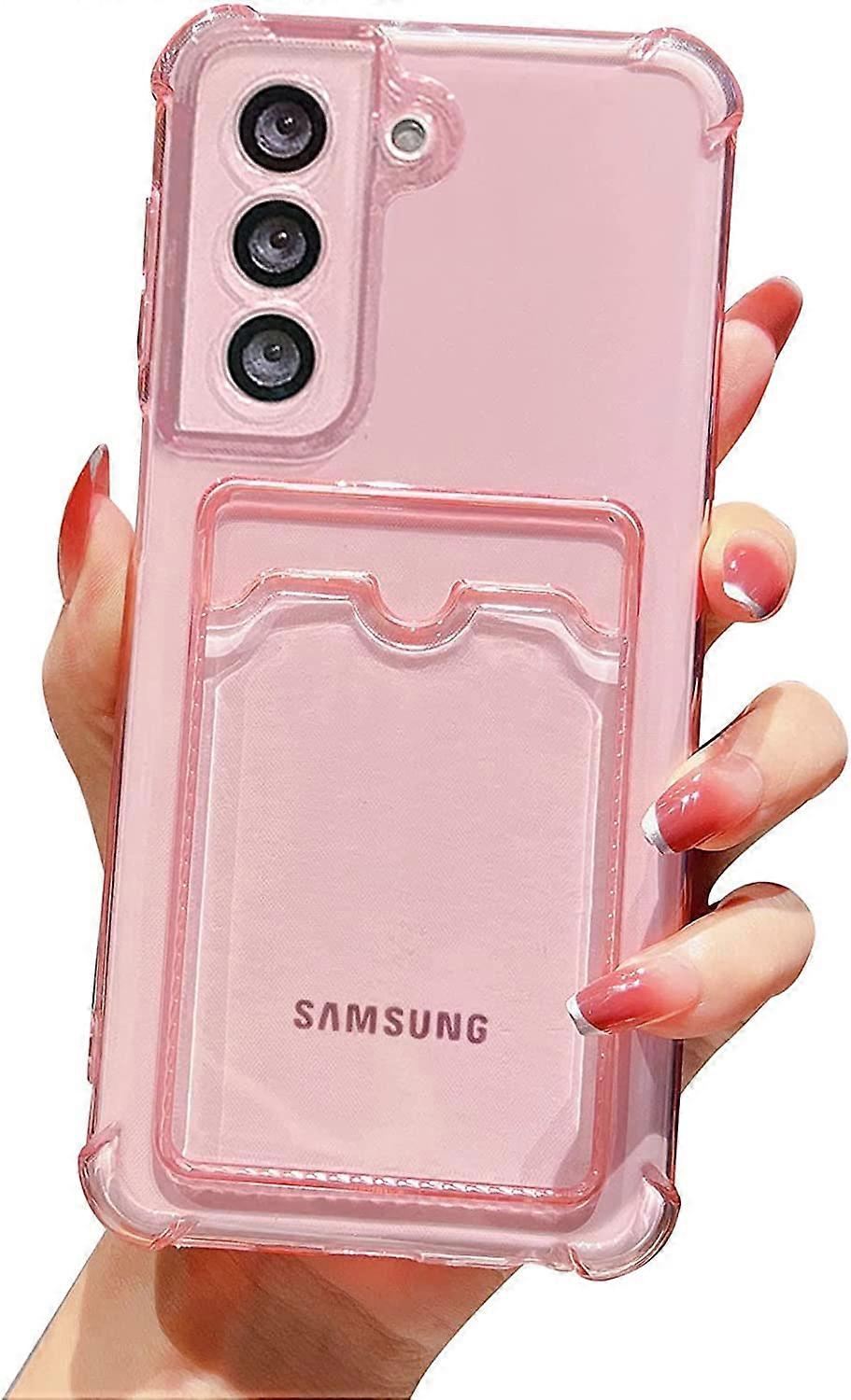 Compatible with Samsung Galaxy S21 FE case,Wallet Phone Case Slim Fit Card Slot Transparent Case Protective Soft TPU Shockproof Case with Card Holder