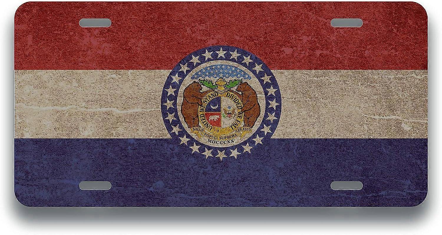 Placa de Licença Estilo Grunge Vintage do Estado de Missouri Tag Vanity Metal | Metal impresso UV | 6 polegadas por 12 polegadas | Parede do reboque do rv do caminhão do carro