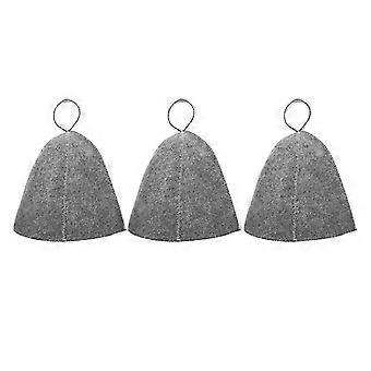 3pcs Sauna Hut Geschmeidiger Kopfschutz Stilvoller Saunahut Atmungsaktive Sauna Filz Hut