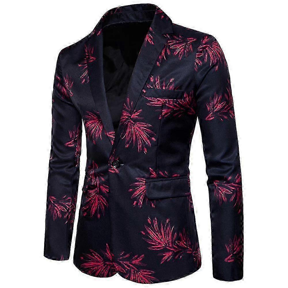 חליפת בלייזר פרחונית קז'ואל לגברים