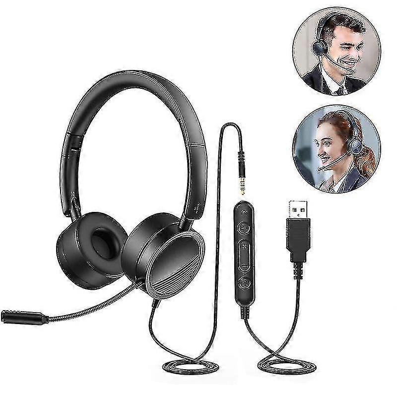 Pc Usb Headsets Computer Headsets Noise Cancelling Office Headphones With Microphone