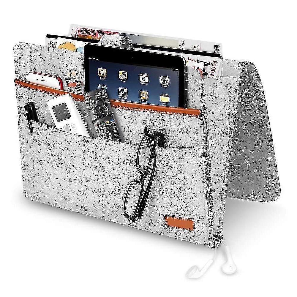 Felt Bedside Storage Bag With Pockets, Convinient Bed Sofa