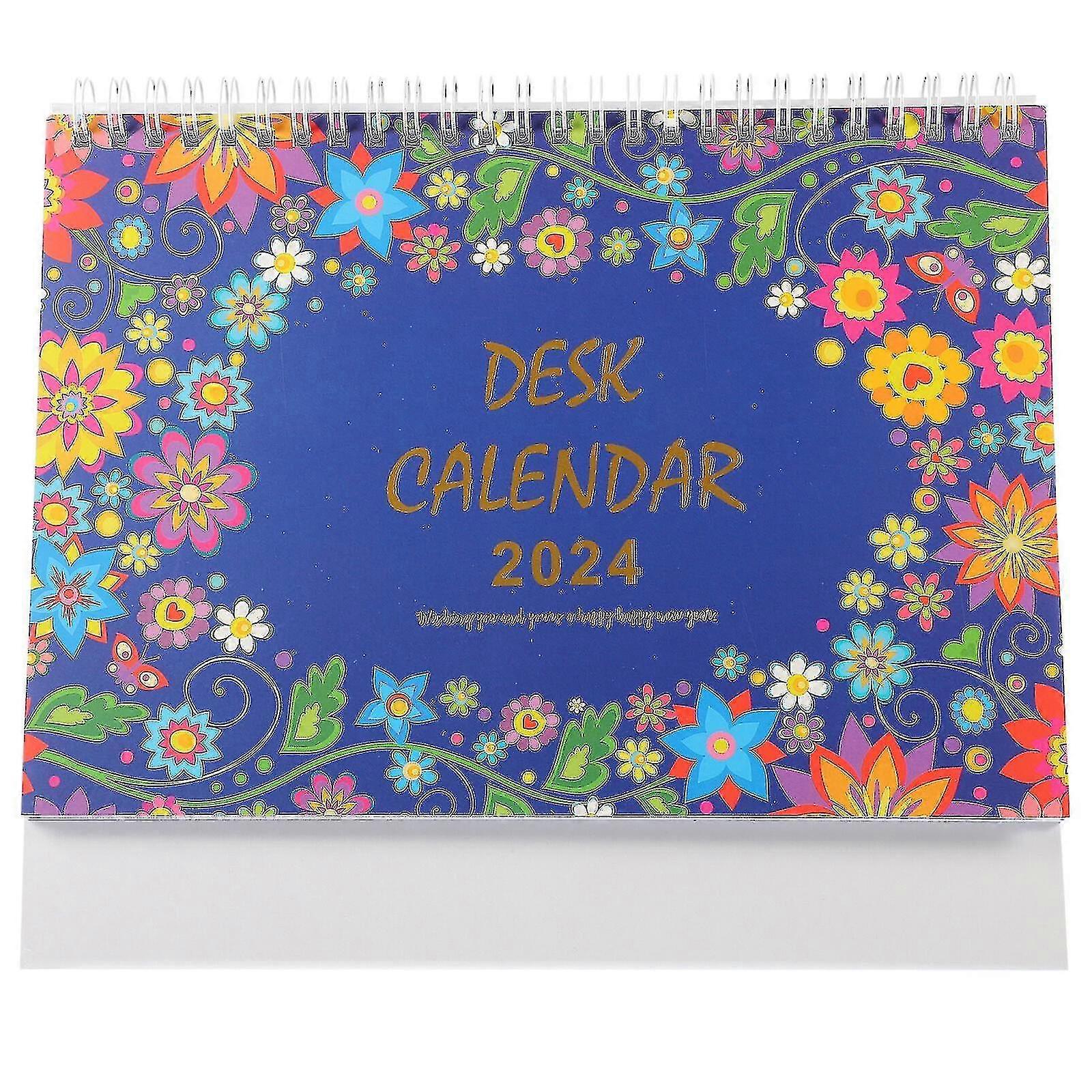 Desk Calendar 2024 Desk Calendar Ornament Stand Up Flip Calendar Decor Desktop Calendar