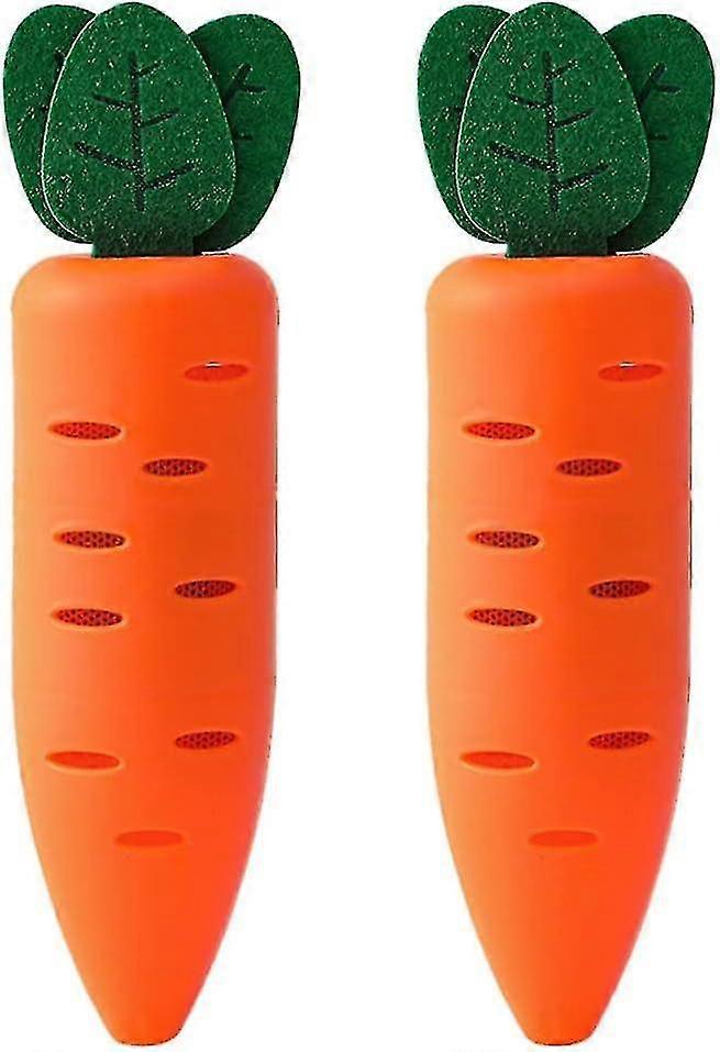 2 Set Refrigerator Deodorizer Carrot Shape Fridge Freezer Baking Soda Holder Odor Absorber Odor Eliminator Bamboo Activated Charcoal Fridge Deodorizer