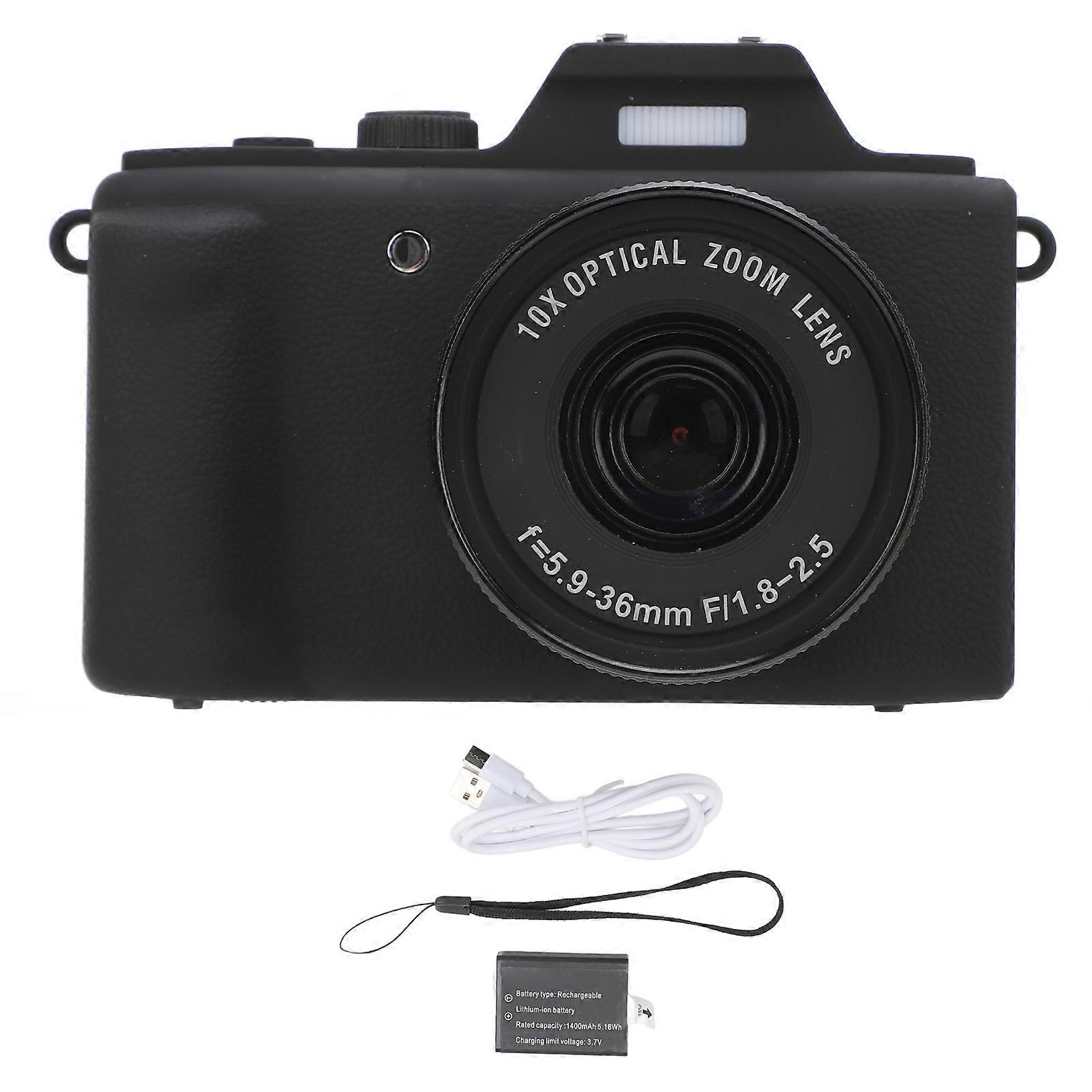 2.7Kデジタルカメラオートフォーカス6倍光学ズーム4倍デジタルズーム電子安定化48MP写真ビデオ用コンパクトデジタルカメラ