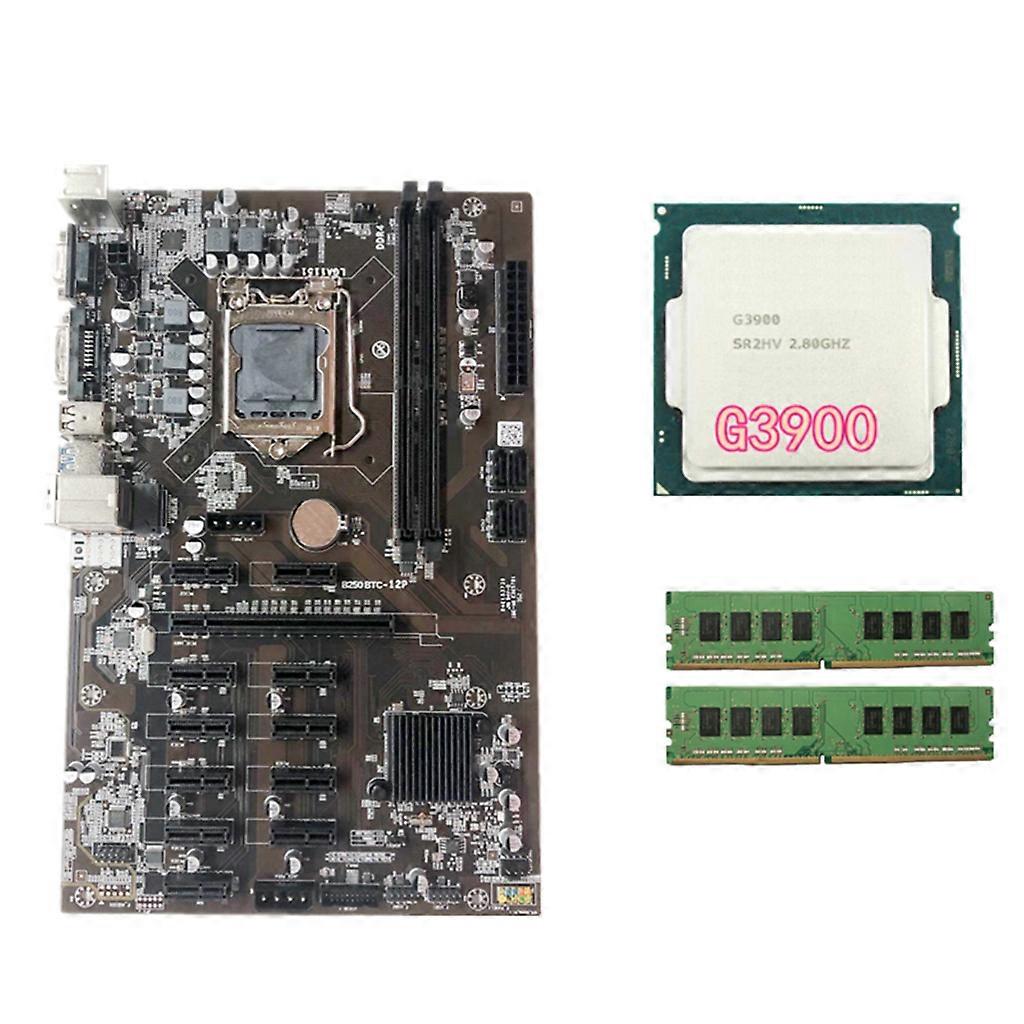 Miner Dropship B250 Motherboard with DDR4 Memory Module G3900 CPU Adapter Kit