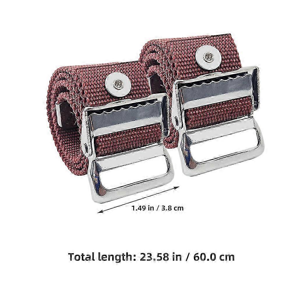 2-Pack Drywall Stilt Foot Strap Replacements - Adjustable Nylon Leg Straps With Aluminum Buckle