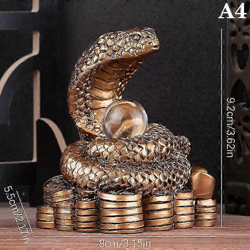 2025 Year Of The Snake Figurine Simulation Snakes Ornaments Animal Resin Statue Chinese Style Tabletop Lucky