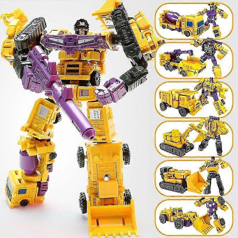 Transformation 6 In 1 Model Defensor Devastator Toys Action Figure Robot Plastic Toys Best Gift For Education Childrenyellow With Box Remote Control R