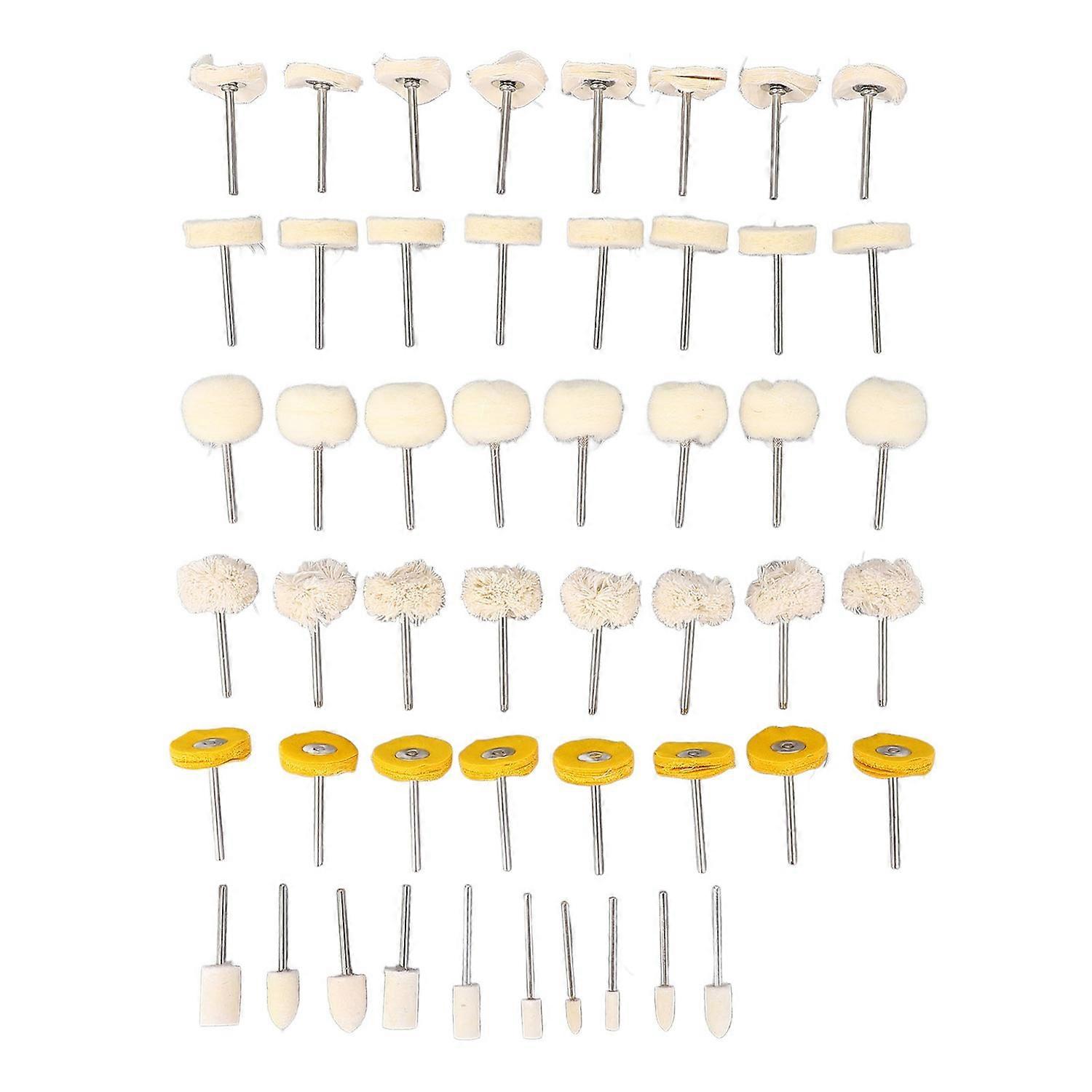 50Pcs Wool Felt Mandrel Mounted Grinding Polishing Wheel Buffing Wheel Bits Tips Rotary Tool Accesso
