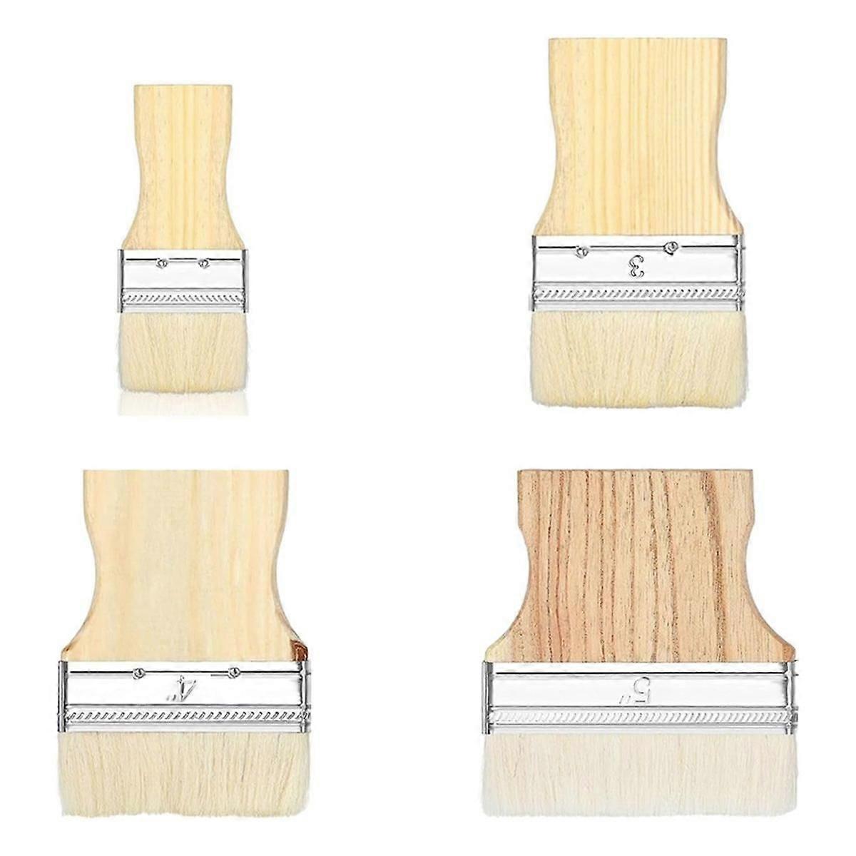 4-Piece Flat Paddle Brush Set, Wide Brush Large Paint Brush 2/3/4/5 Inch Brush for Oil and Acrylic