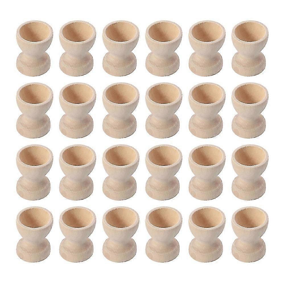 24pcs Wooden Egg Holders Egg Cups Egg Storage Holders Easter Egg Cups For Home