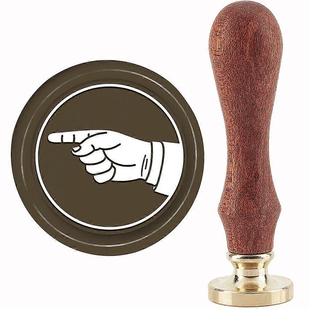 Brass Wax Seal Stamp with Handle for DIY Scrapbooking Finger Pattern 89x30mm
