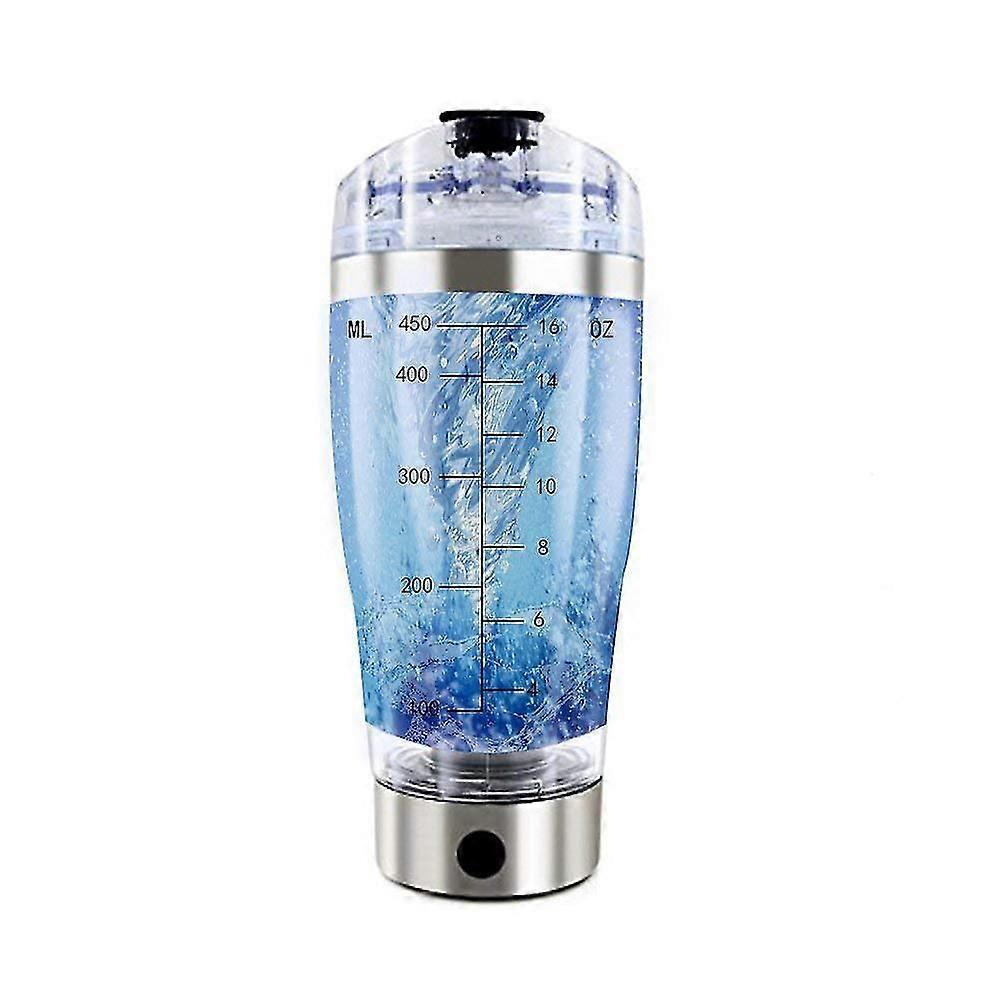 Shaker Bottle, Nutrition Bottle, Usb Rechargeable Portable Vortex Mixer, Includes Integrated Protein Storage Container And Micro-usb Cable, 450ml/16o,
