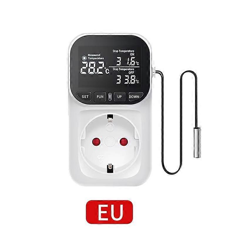 High-precision Digital Temperature Controller Socket EU Plug Smart Thermostatic Switch Fish Tank Touch Screen Home Thermostat Socket Heating Cooling