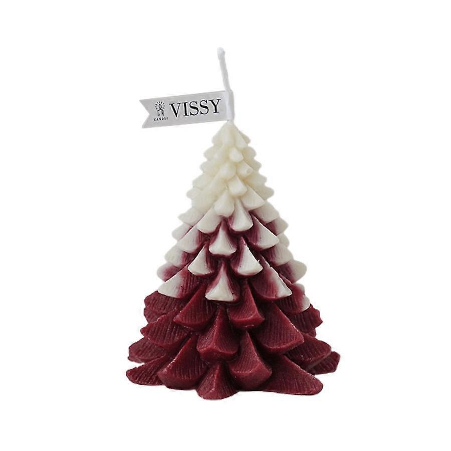Red Two-tone Christmas Tree Scented Candle for Creative Scene Decor