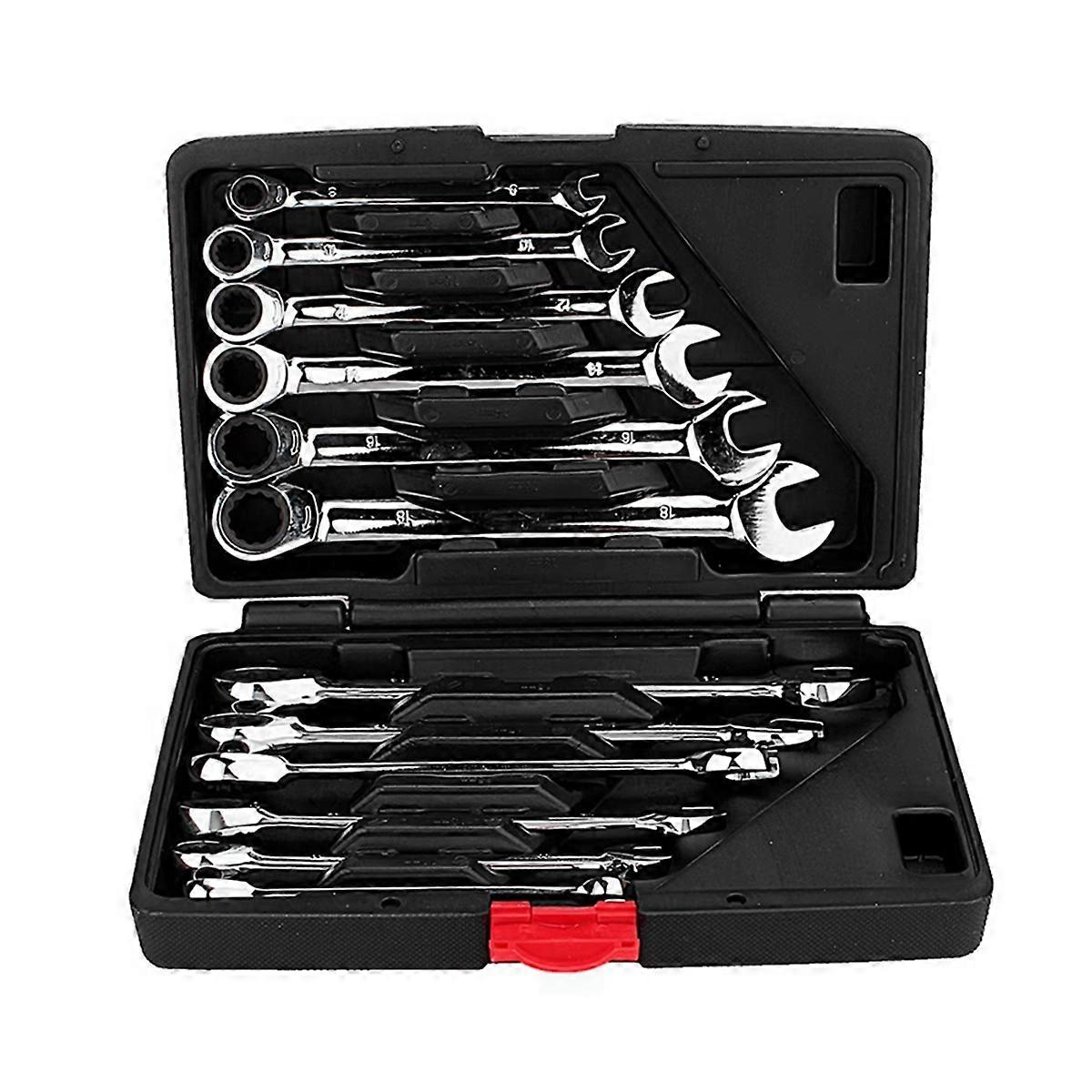 12PCS Dual-Purpose Ratchet Wrench Fixed Wrench Hand Tool Set 72 Teeth 12-Piece Ratchet Wrench Combination Kit
