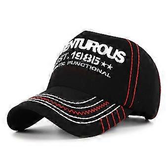 Mode Broderi Bokstäver Print Keps Utomhus Sommar Baseball Keps (Tyg Svart Barn 54cm)