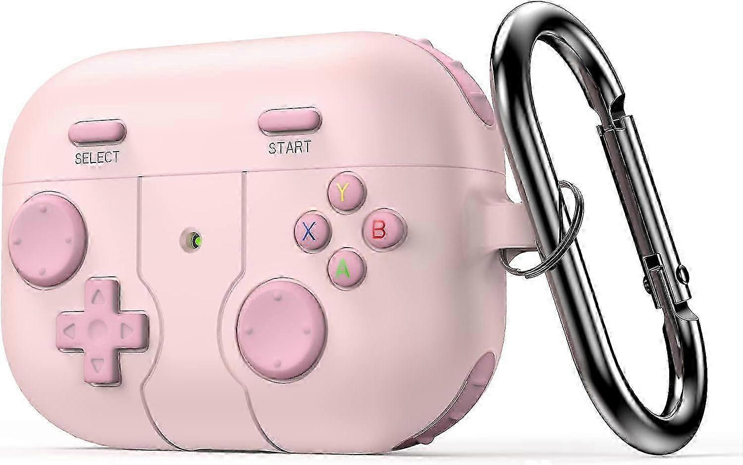 Airpods Pro 2 Case Cover, Gamepad Design for Airpod Pro2 Case with Keychain, Silicone Protective Case Men Women (AirPods Pro Not Include) Pink
