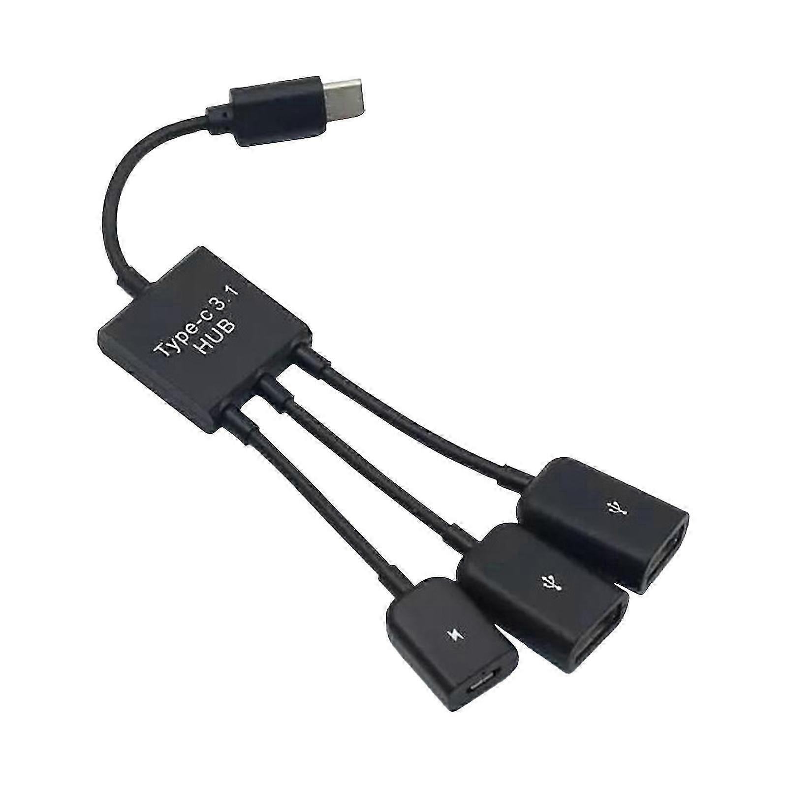 USB Hub Adapter High Durability Transfer Data ABS Phone OTG Host Cable Cord Adaptor Connector Office Supplies