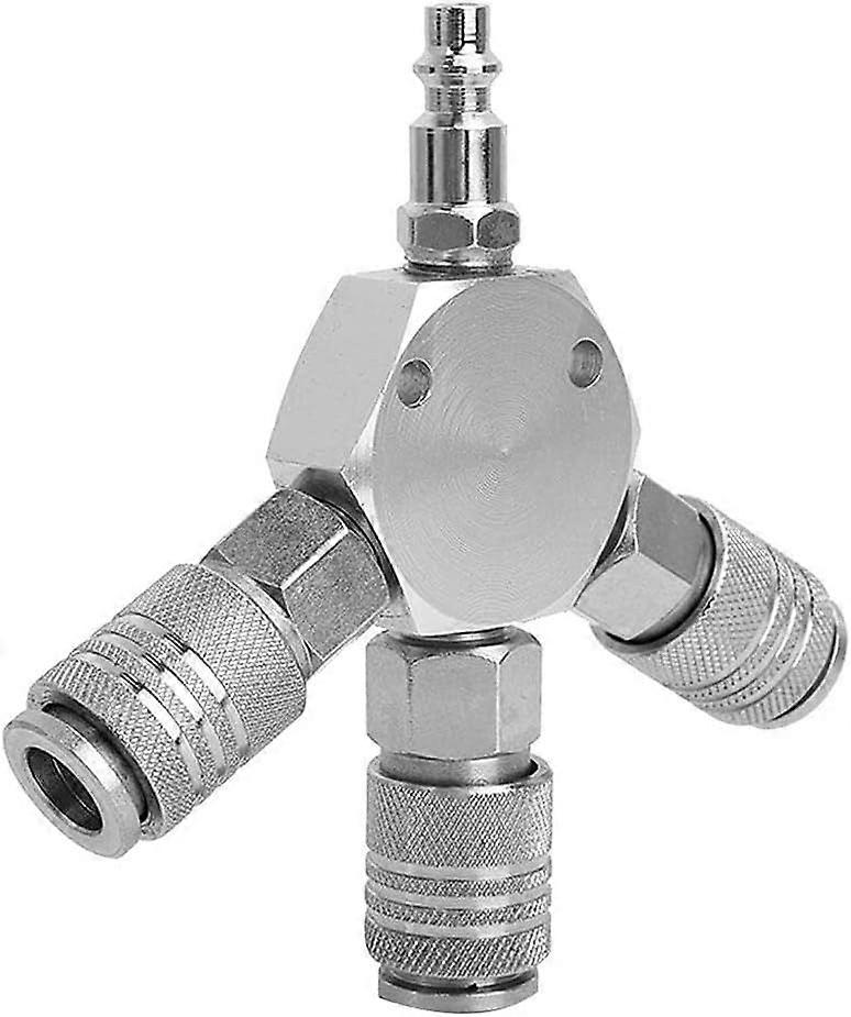 Quick Connect Splitter, Quick Air Hose, 3 Way Splitter, 3 Position Compressed Air Splitter, 1/4'' F-NPT, for Connecting to Air Compressors and Compres