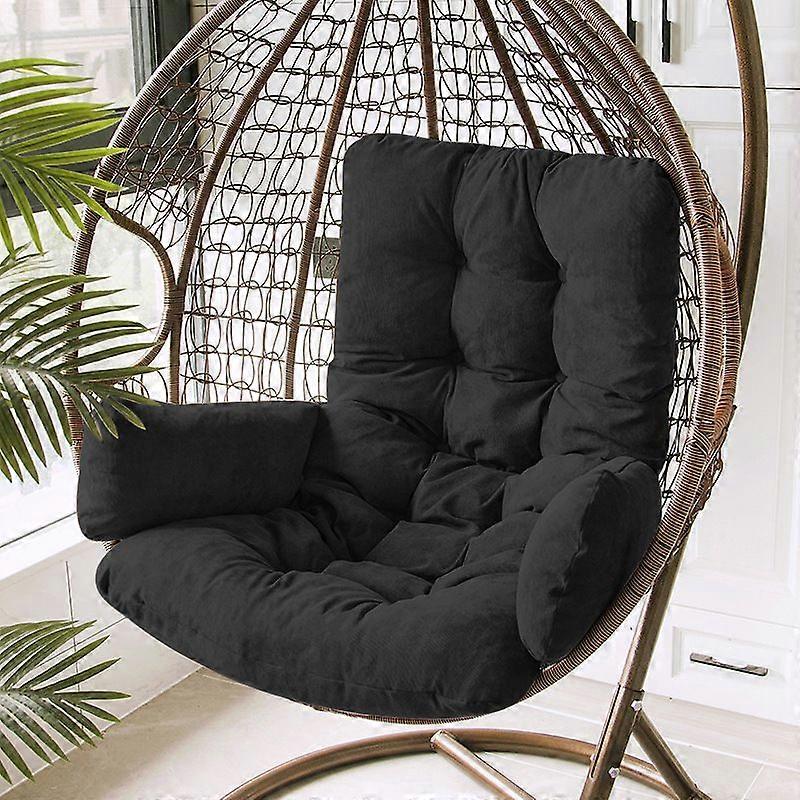 50x125cmブラックエッグチェア交換パッド|パティオスイング用の取り外し可能な洗えるクッション
