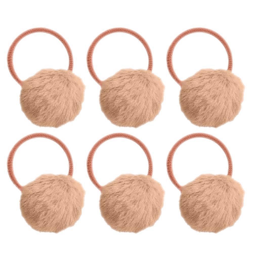 Cute Design Girls Fluffy Pom Ball Hair Ties, Soft And Stretchy, Snag-Free, For Various Occasions, Easy To Put On And Remove