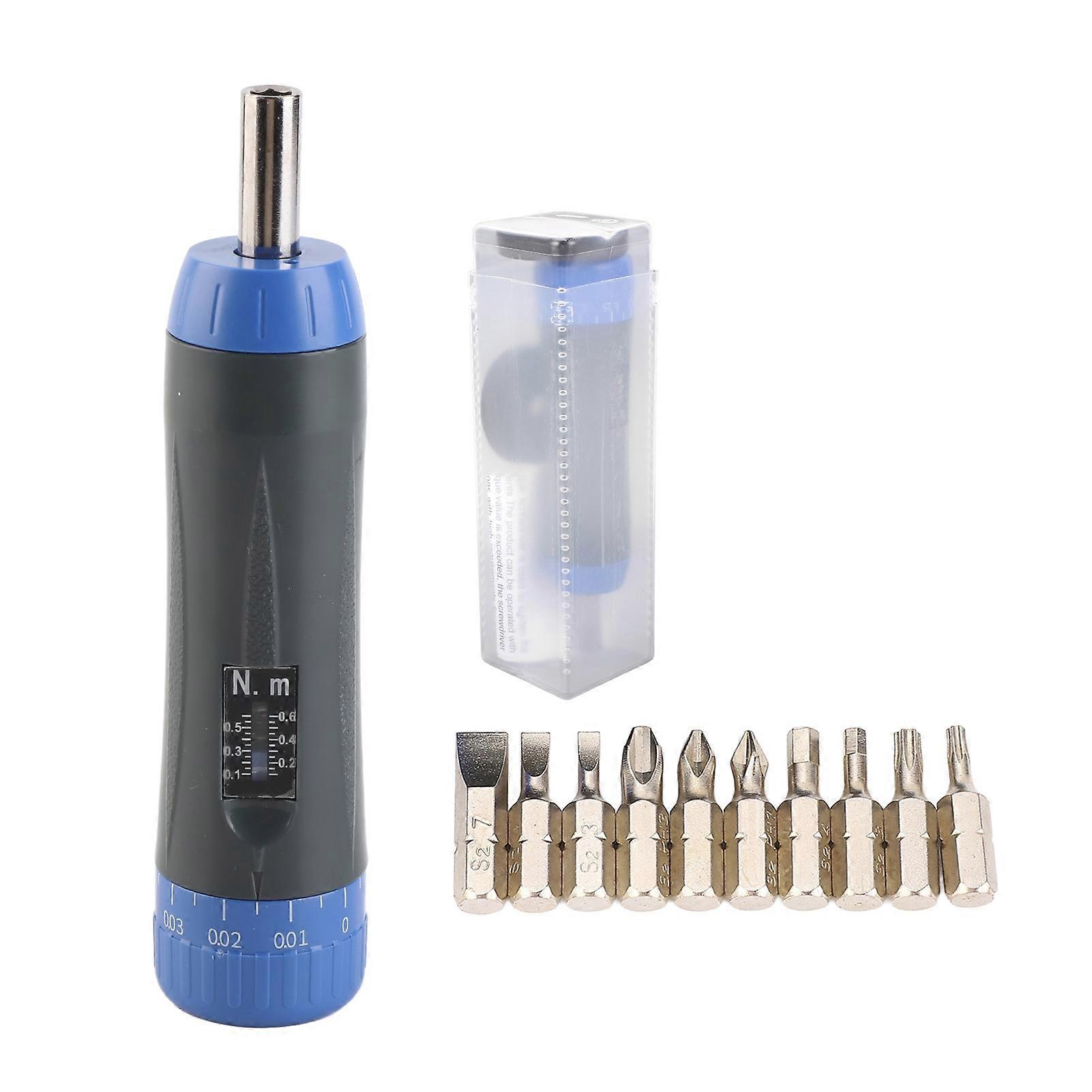 Torque wrench screwdriver adjustable, preset torque 0.1 - 0.6N.m