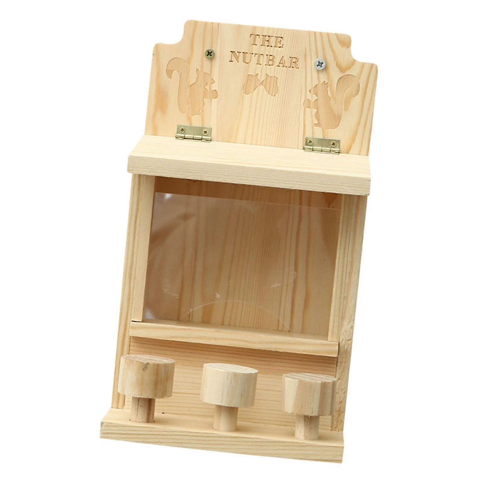 Squirrel Feeder Versatile House Easy to Clean Squirrel Feeding Stations Wood