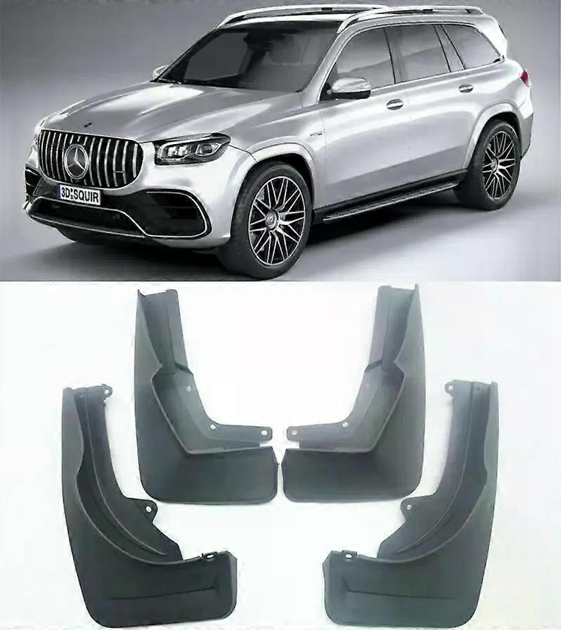 4-Piece Mud Flap Set For Mercedes E-Class W212 2009-2012 - Front & Rear Splash Guards | Black Mudguards