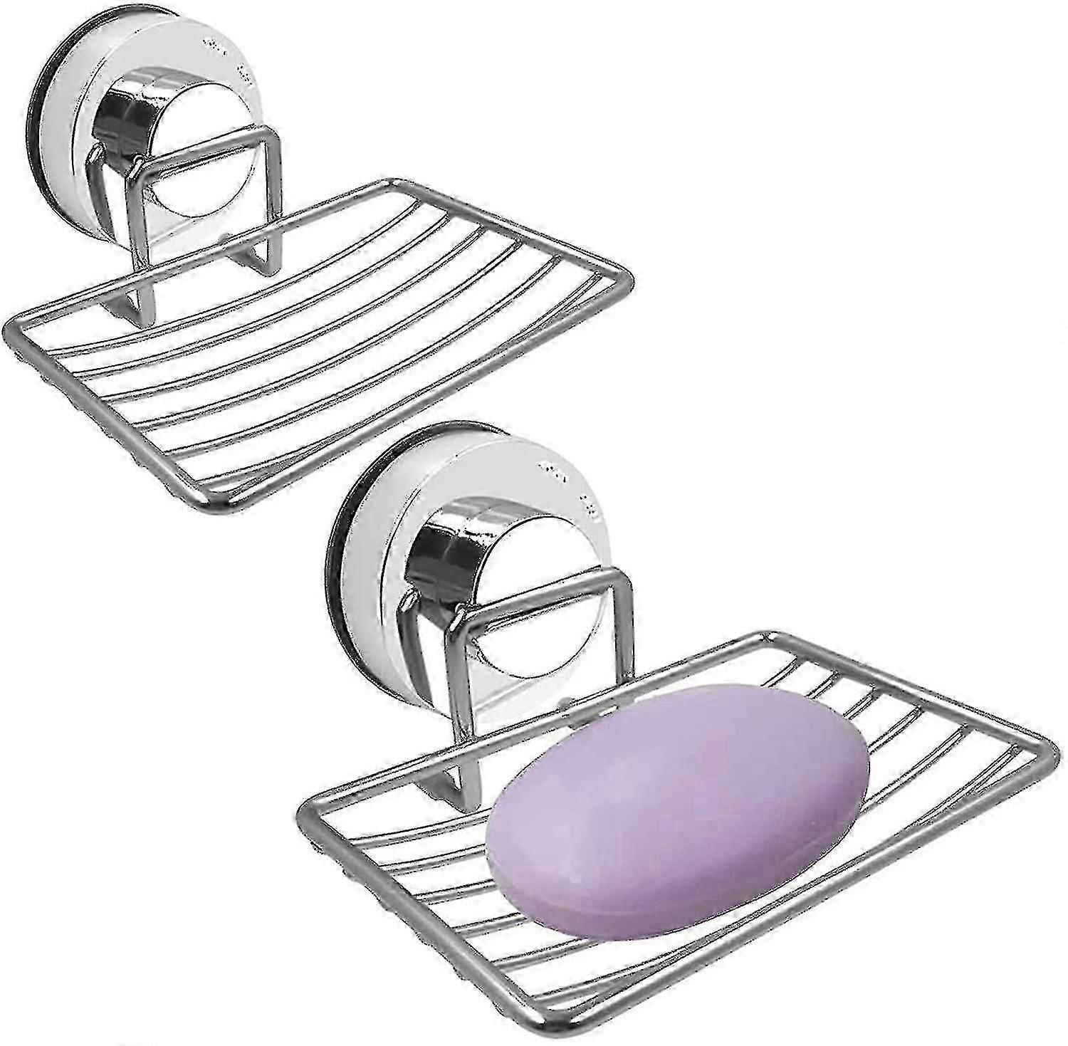 2pcs Suction Cup Soap Dish,sponge Holder For Bathroom And Kitchen