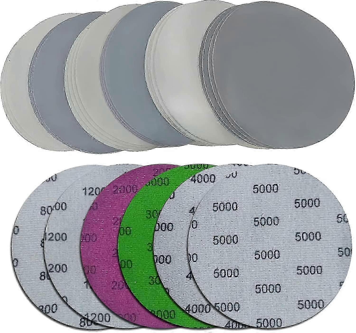 24 قطعة 125 مم أقراص الصنفرة ، حصى 800/1200/2000/3000/4000/5000 جولة الرطب الجاف إيفان