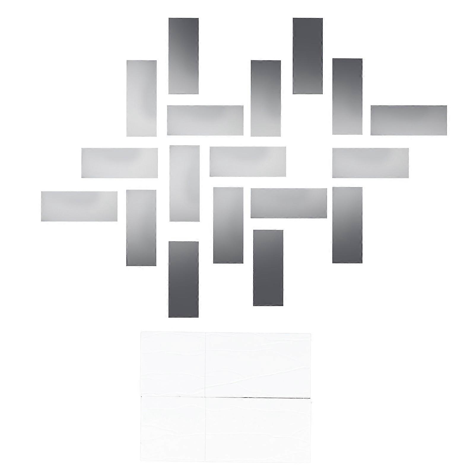 Mirror Wall Decals DIY Rectangular Mirror Stickers for Living Room Decor, Modern Home Wall Art, Easy Application