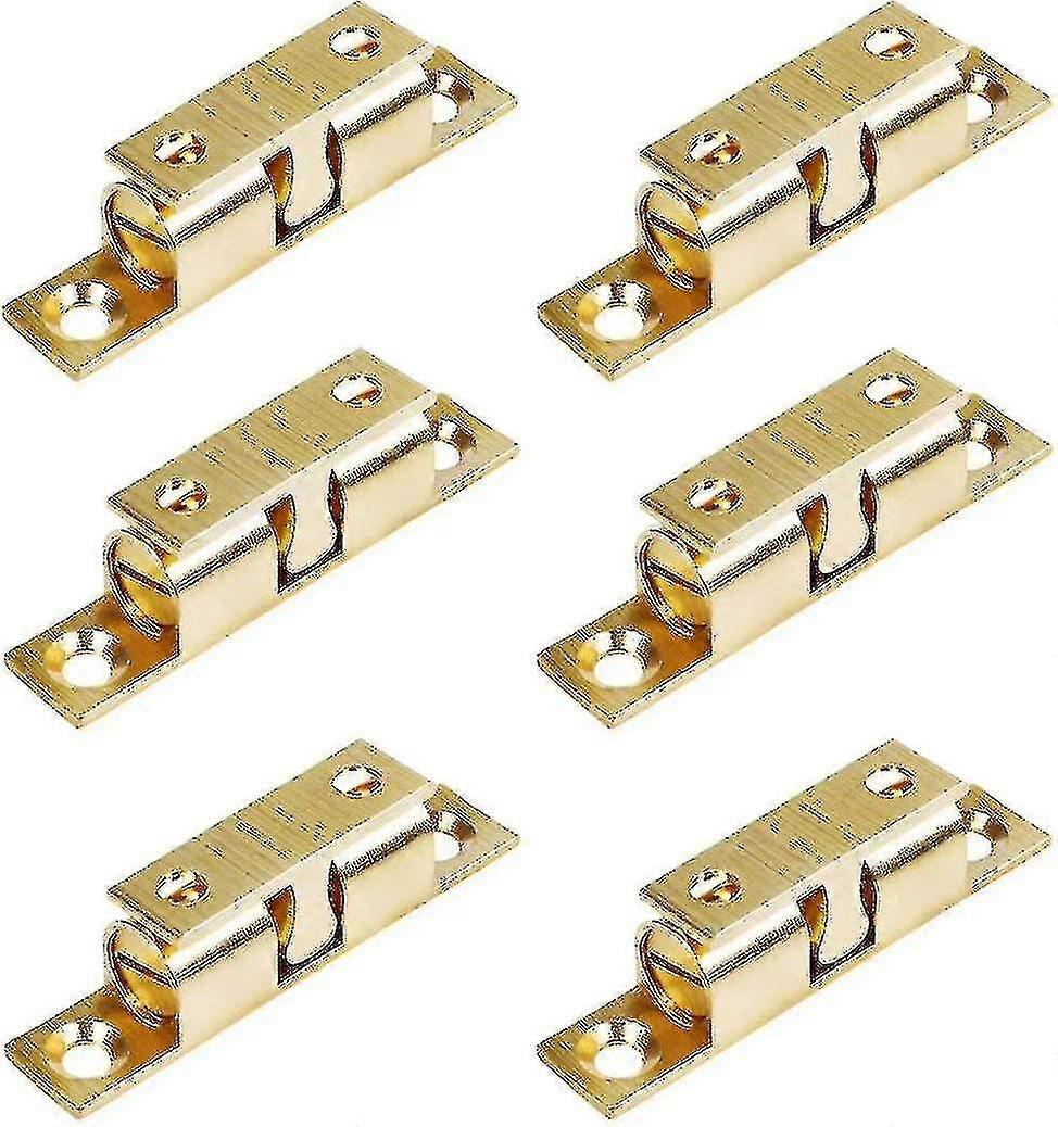 6Pcs Solid Brass Double Ball Roller Catch Latches for Cabinet Cupboard Door Lock