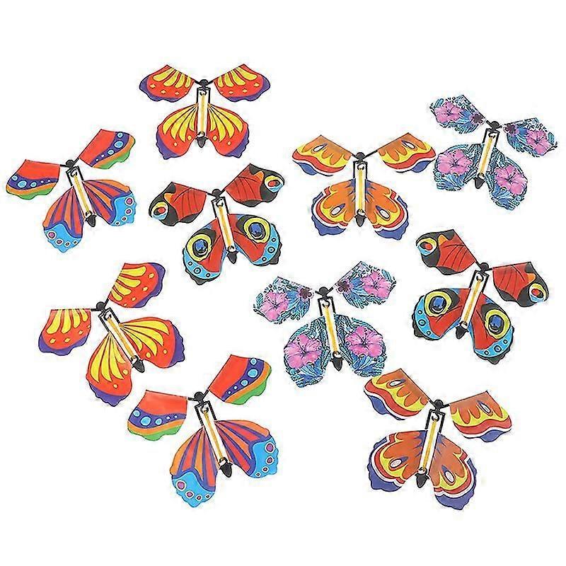 10Pcs Magic Butterfly Flying Butterfly With Card Toy With Empty Hands