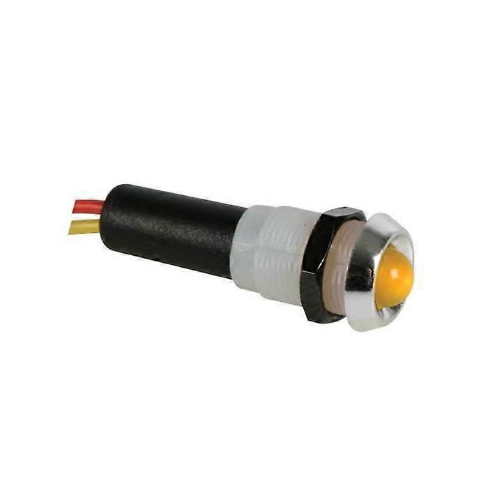 Keltainen LED-valo 12v - kromikotelo