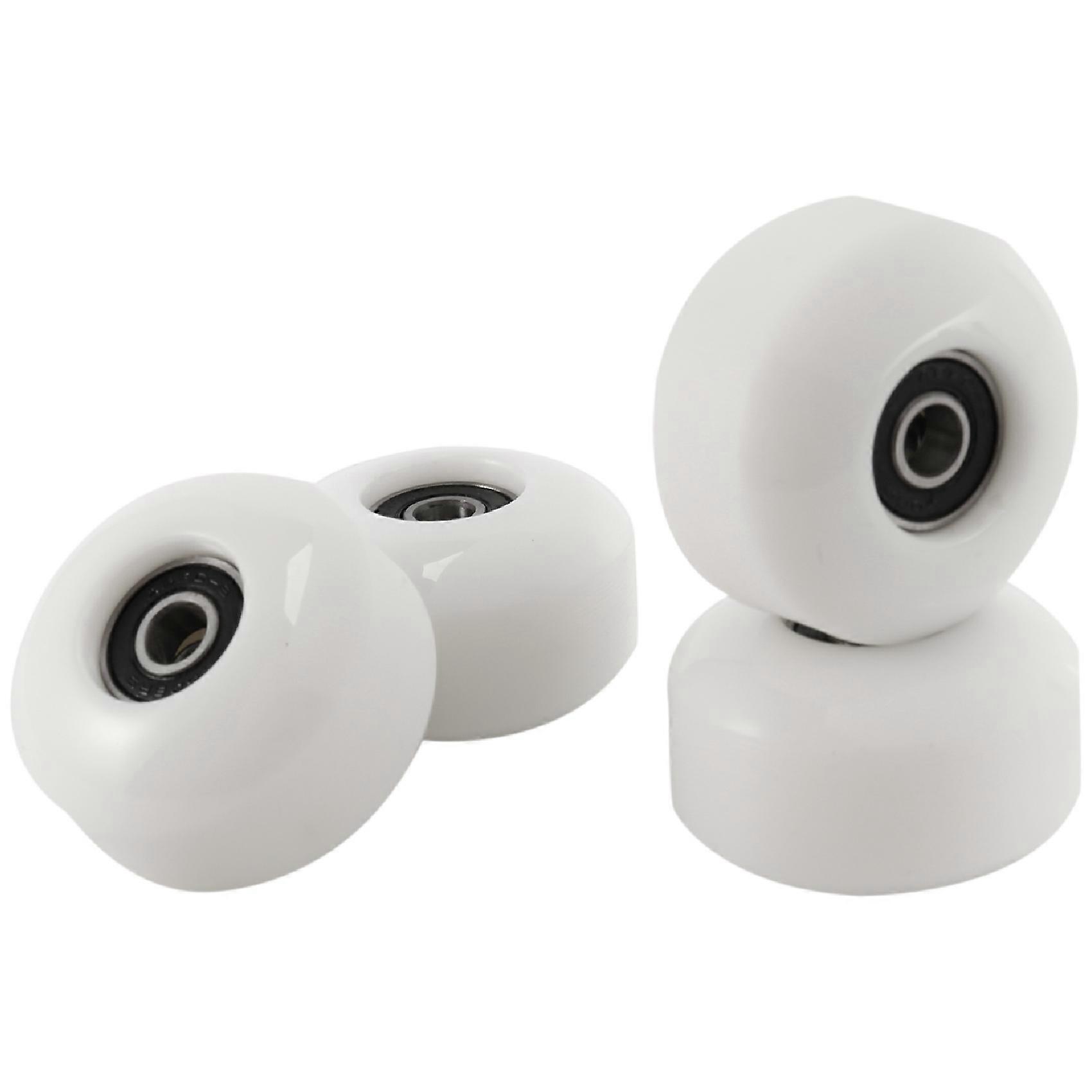 Skateboard Wheels with Bearings 52x30mm PU Wheels (Set of 4) White