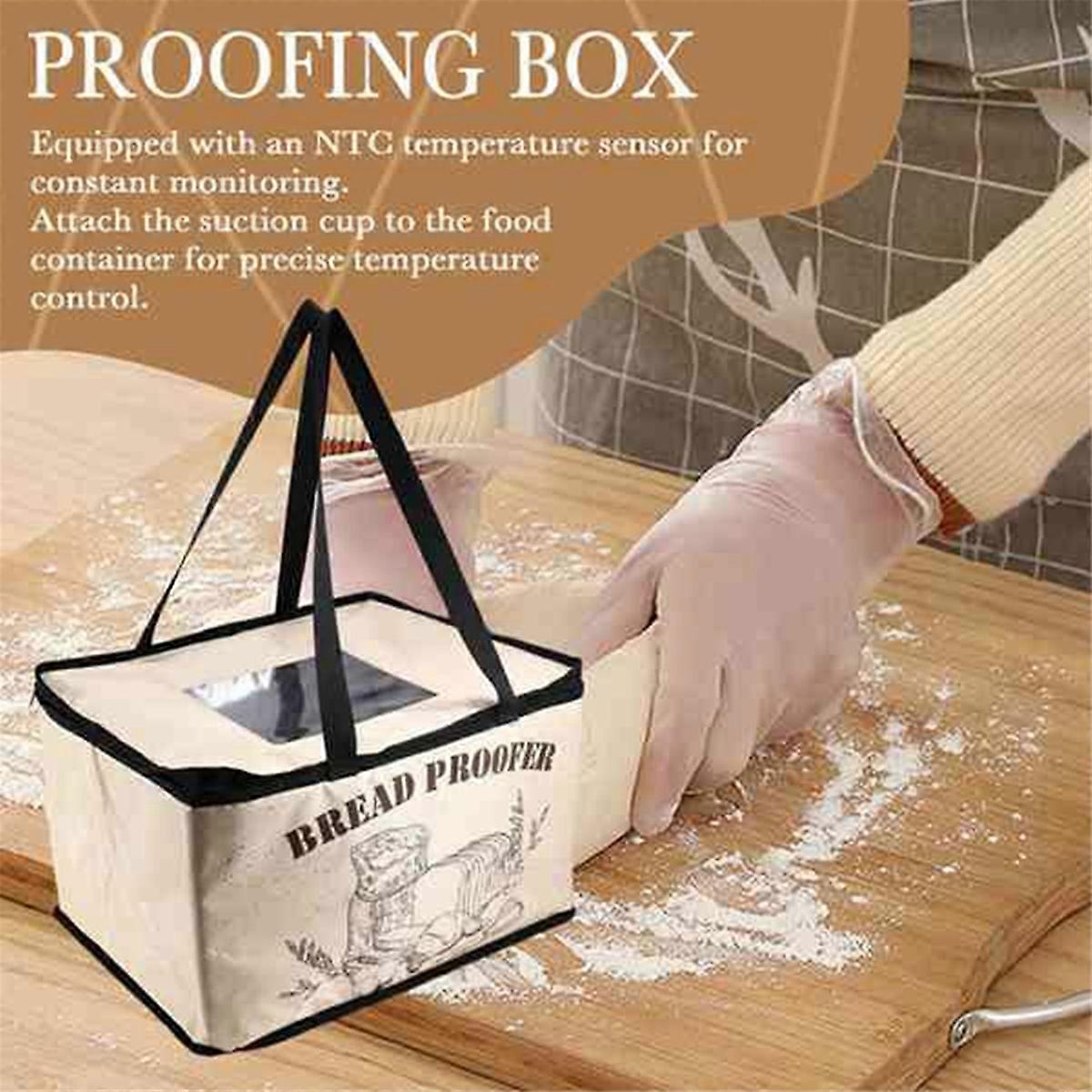 Bread Proofing Box with Heater for Precise Temperature Fermentation, Folding Zippered Dough Proofer