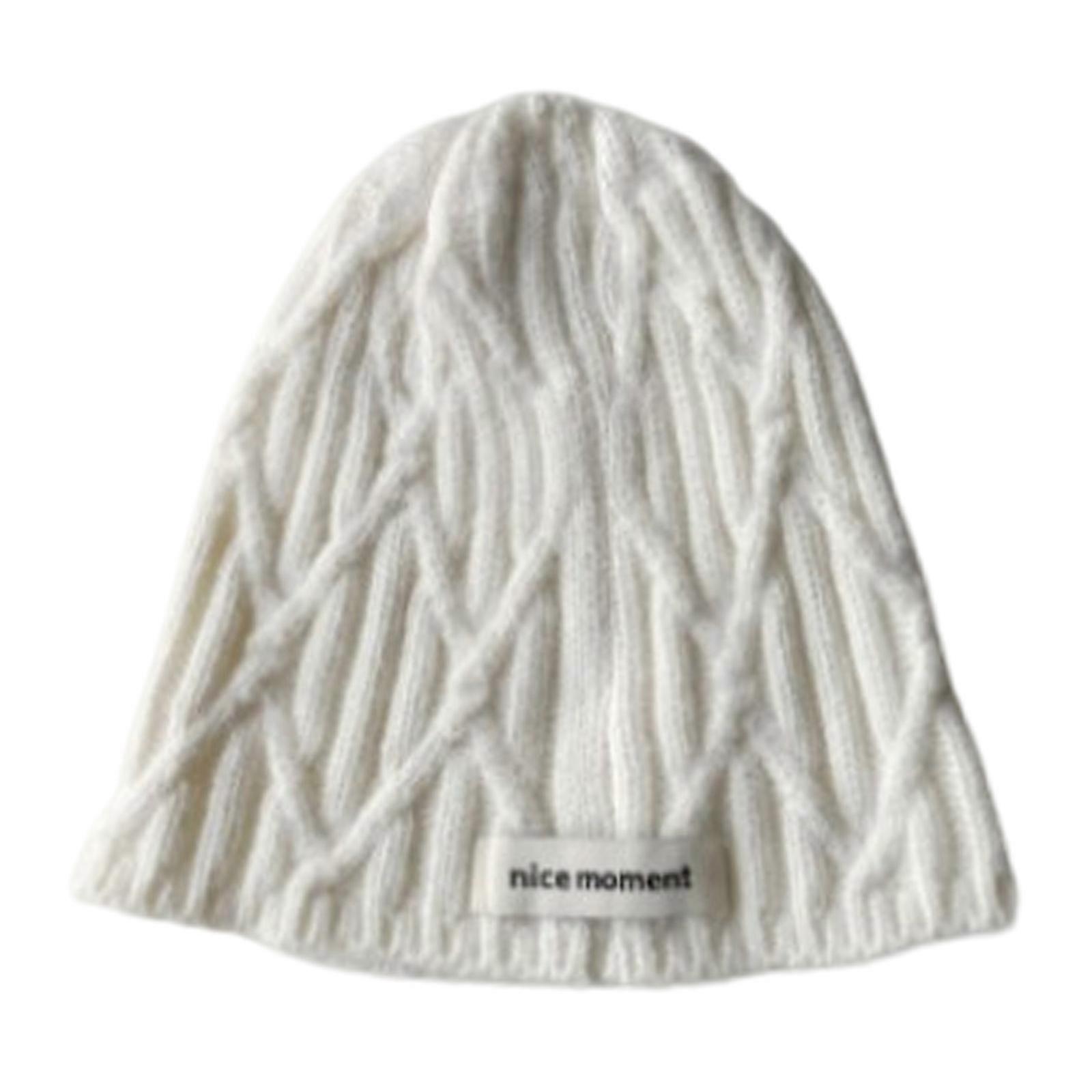 Chapeau tricoté en peluche luxueux Chapeau portable à la mode Chapeau doux à la mode confortable pour une utilisation quotidienne Blanc
