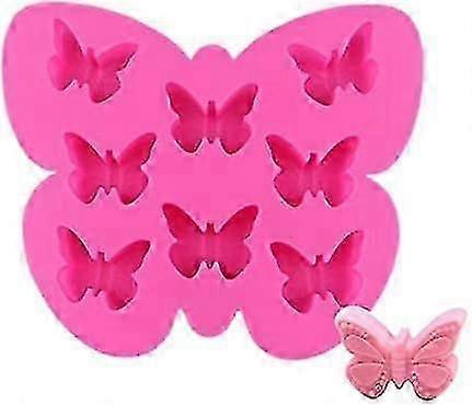 Pink Butterfly Pattern Silicone Ice Cube Tray